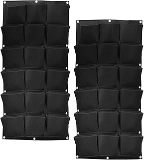SOUJAP 2 Pack 18 Pockets Vertical Wall Garden Planter Plant Grow Bag, Ha...