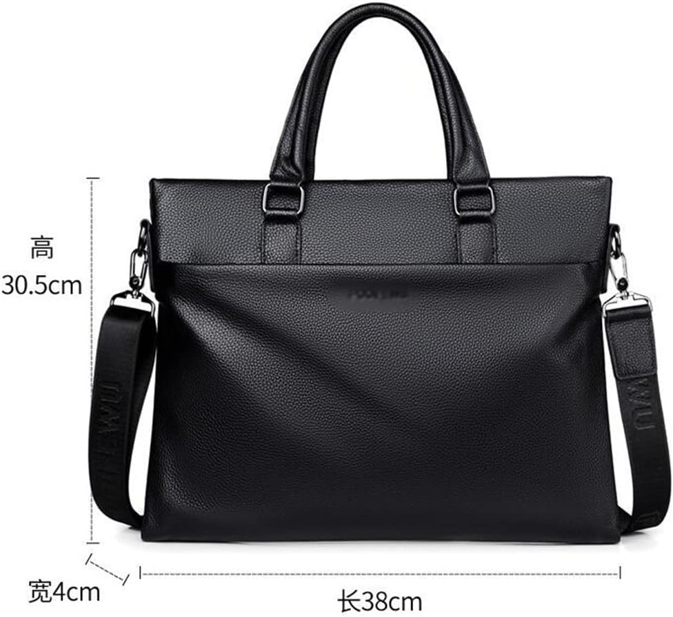Portable Briefcase Men's Leather Shoulder Bag Laptop Business Messenger Bag