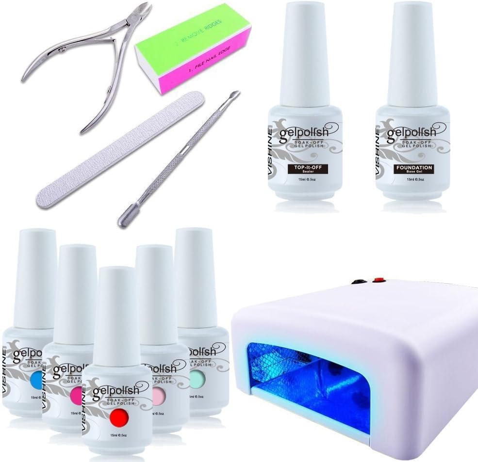 Vishine Gel Polish Nails (Pick Any 5 Colors) Soak Off + Top Base Coat