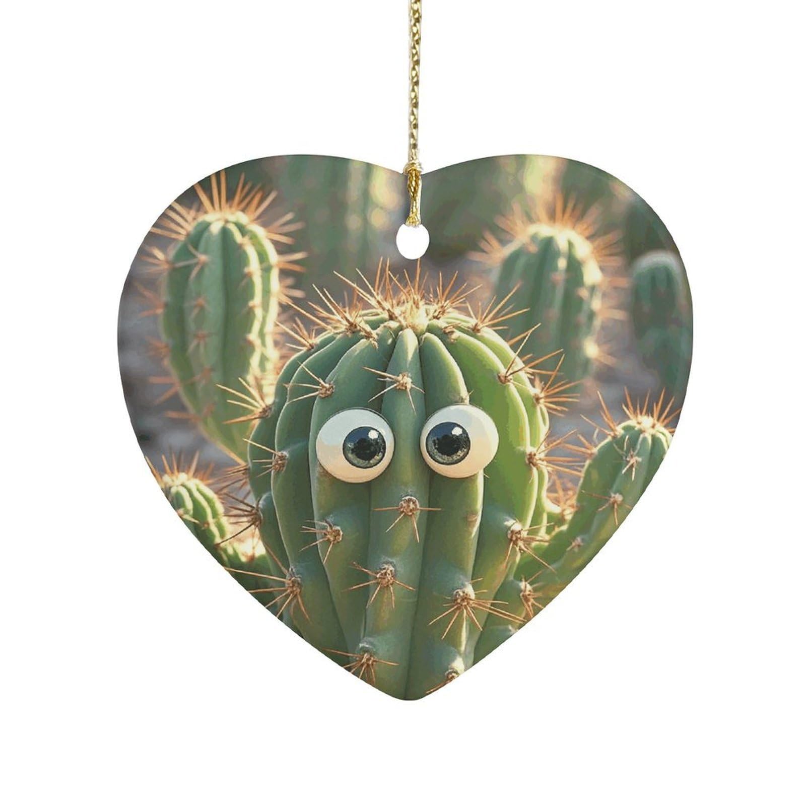 Fekiloot Style Cute Cactus Ceramic Ornament Home Decor Keepsake