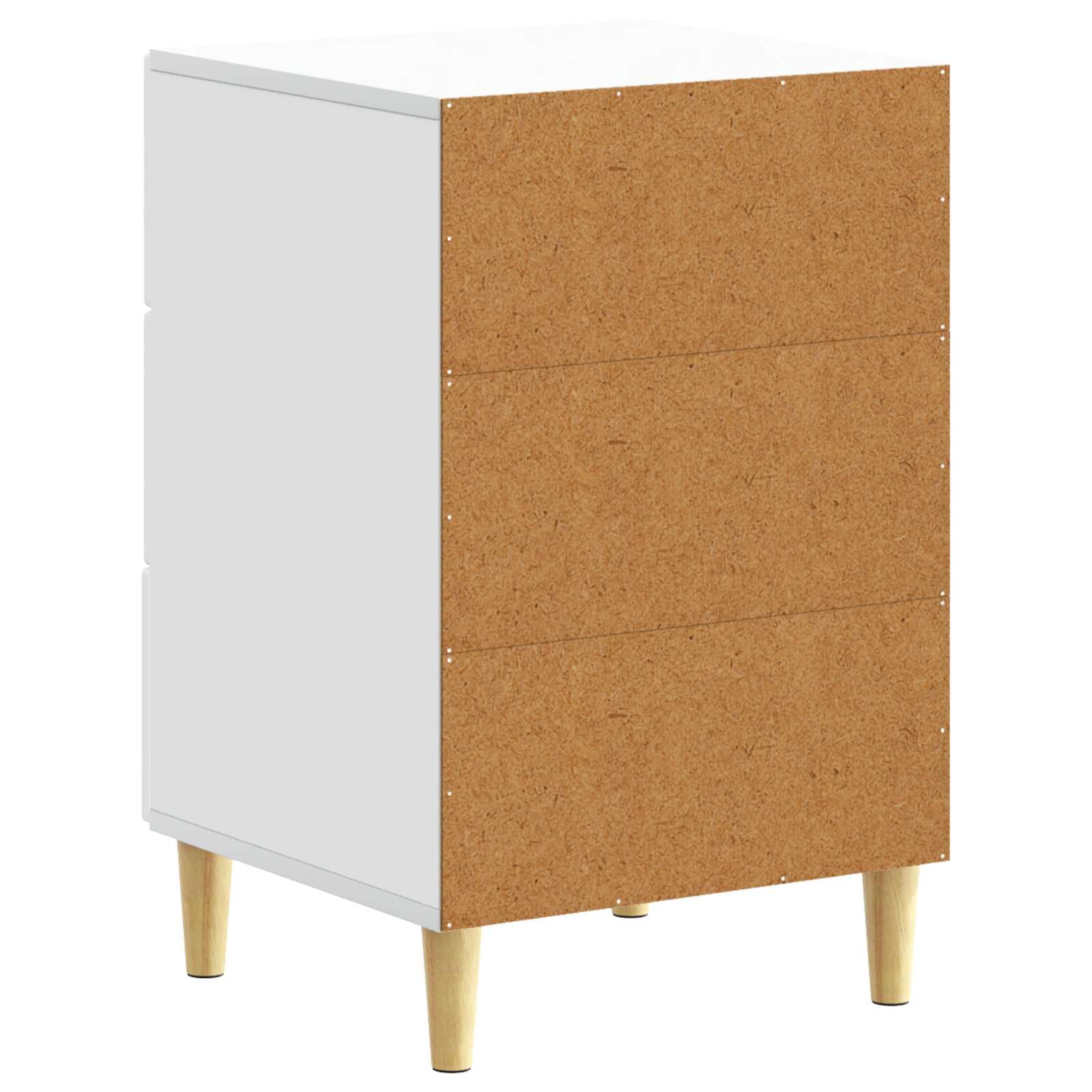 Mesita de noche blanca con 3 cajones 43 x 39,5 x 66,5 cm
