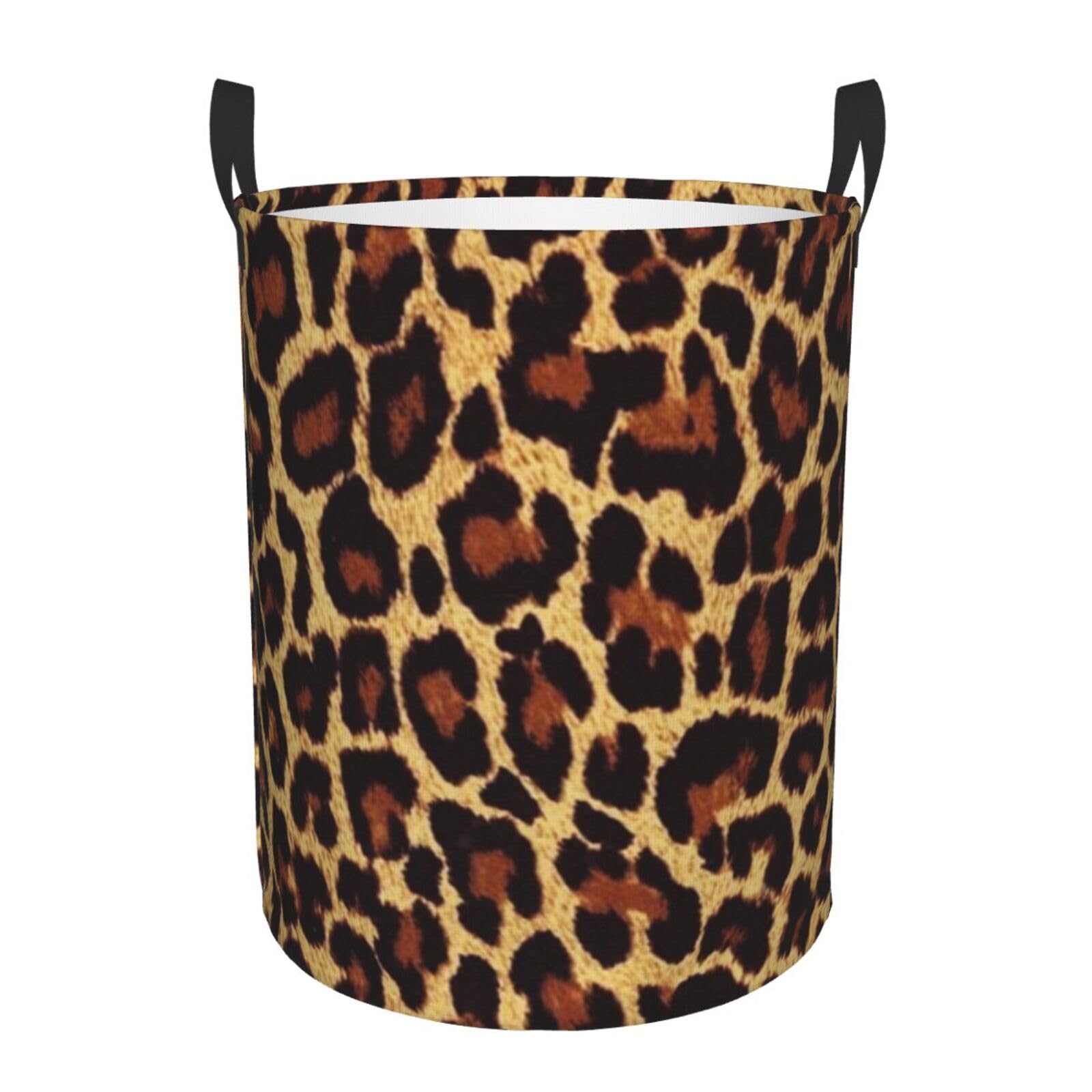 Cesta ropa sucia que soluciona el desorden con estampado leopardo decorativo de 40x50cm