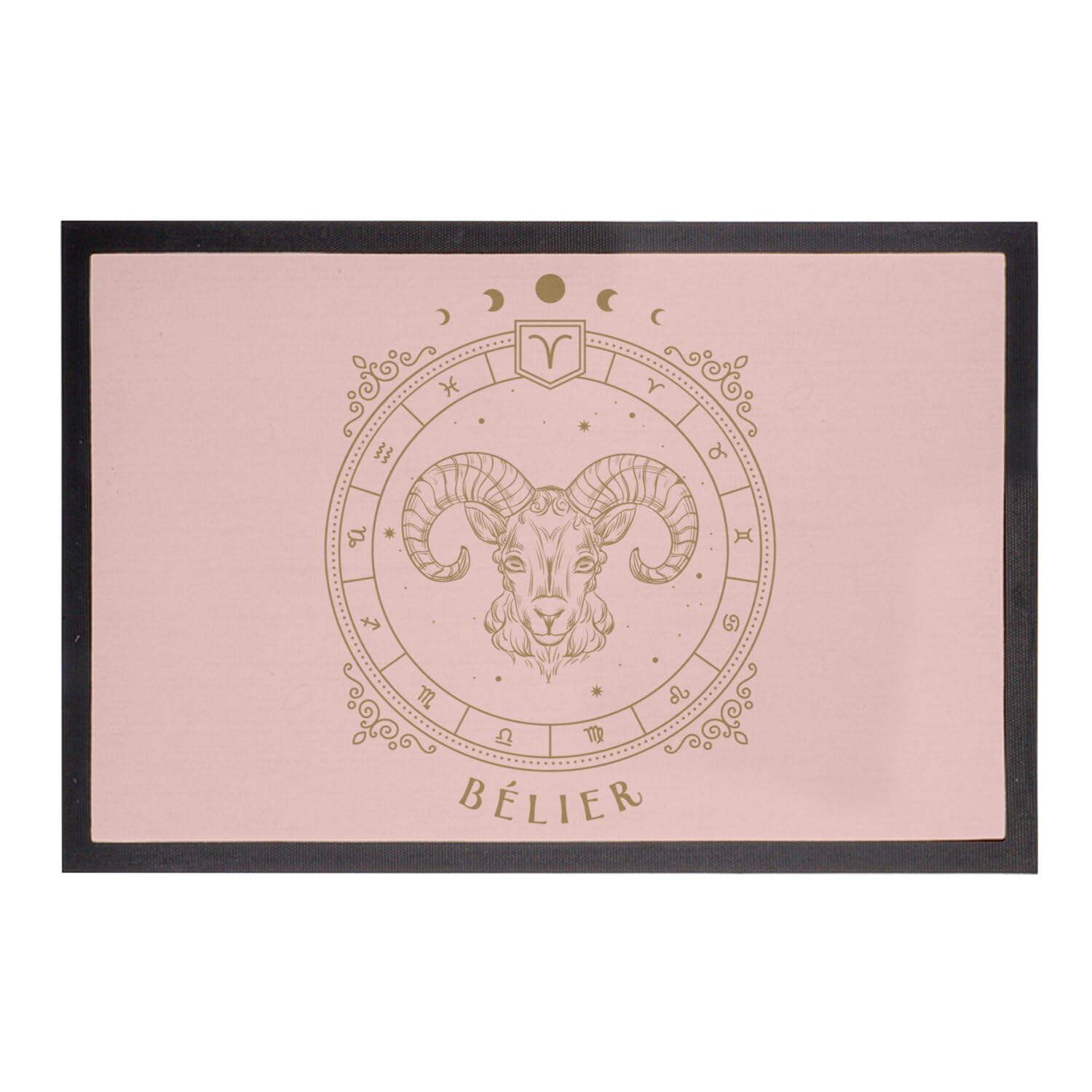 Paillasson Rose Belier Astrologie 75x50cm pour entrée de maison et d'appartement