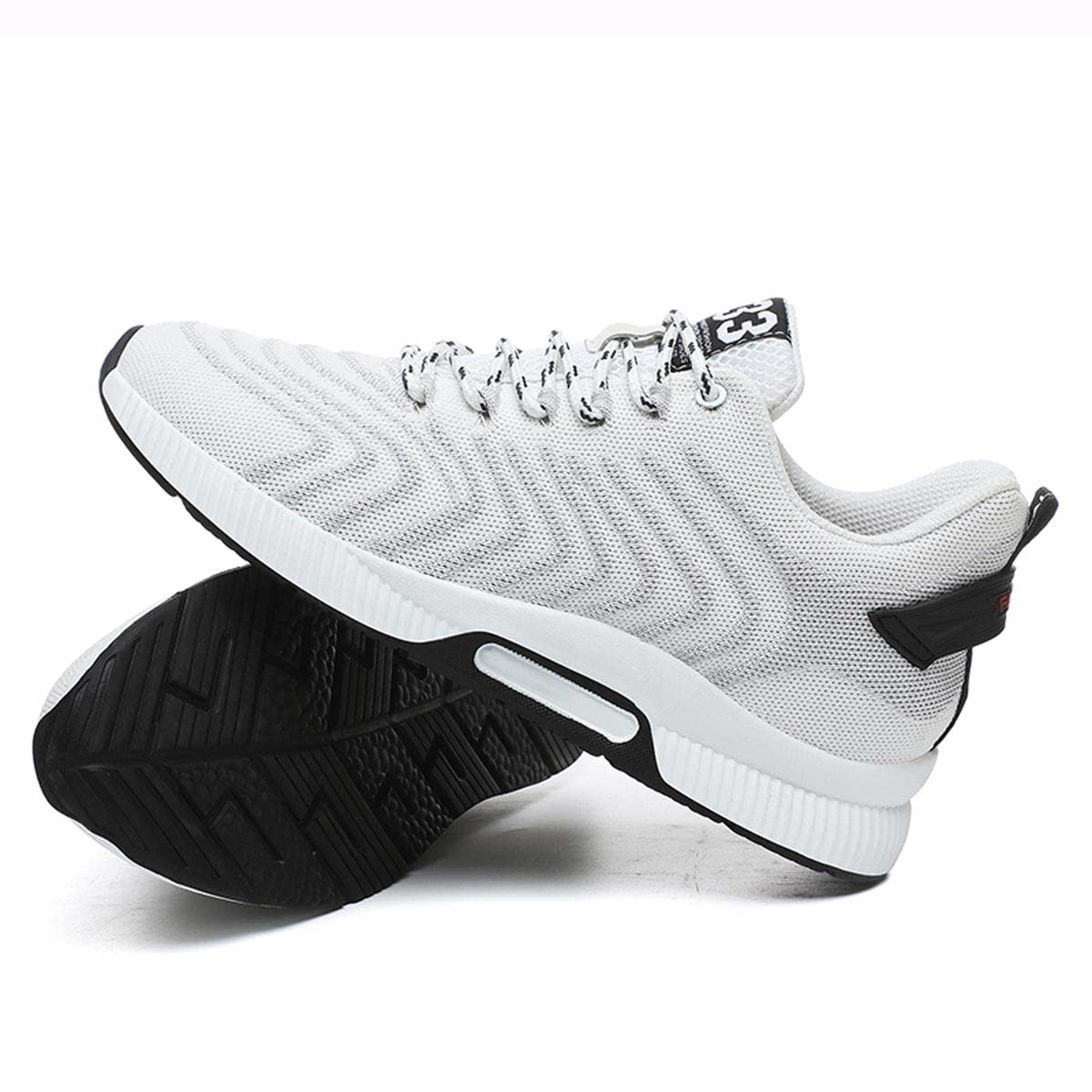 YUKTOPA Zapatos de ascensor para hombre, zapatos de elevador, zapatillas informales de malla para hombre, ligeras, transpirables, con cordones, con tacón de elevación oculto, para hombre, 6 cm