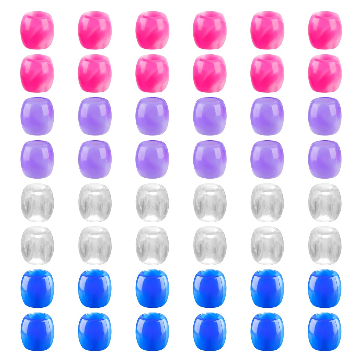 Lotsdonxia 48 Pcs Hair Beads for Braids - Large Hole Beads, Durable Plastic Braid Hair Accessory for Kids Girls, Dreadlock Accessories and Jewellery Making Kit (4 Colors)
