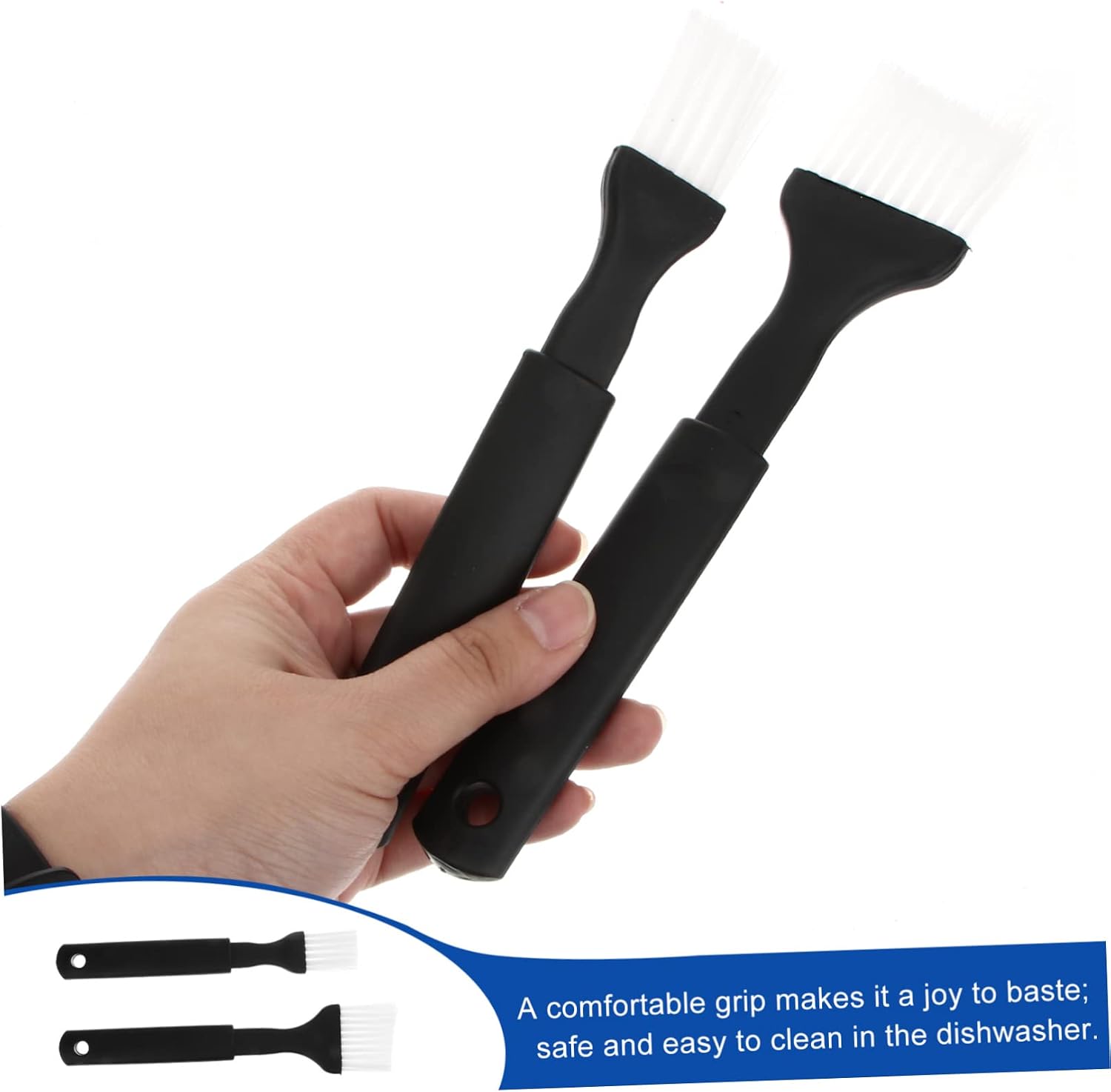 Ipetboom 4pcs Nylon Bristle Pastry Brush for Cooking and Barbecue Heat Resistant Plastic Basting Brushes with Comfortable Grip Includes for Baking Grilling Roasting
