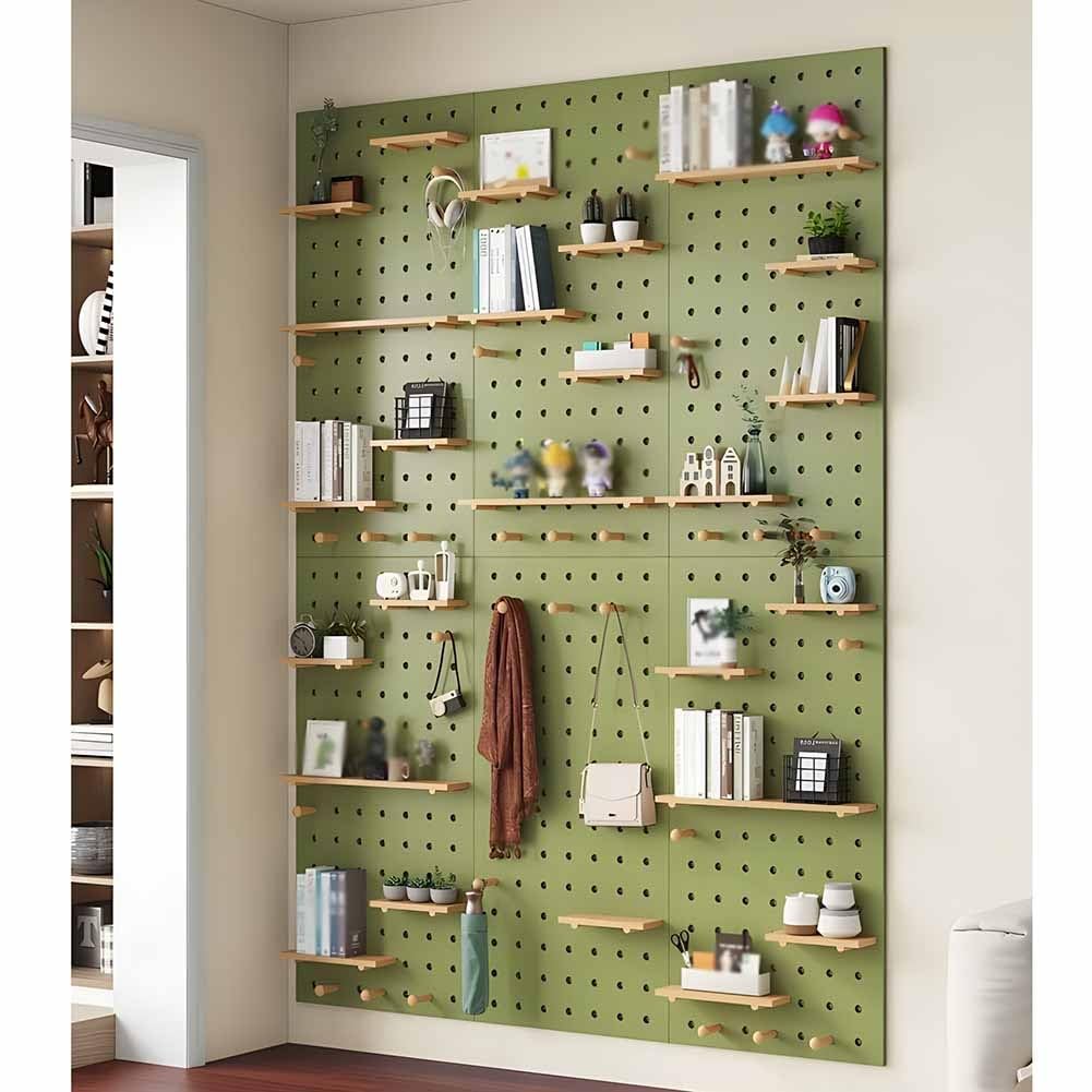 Montowany na ścianie organizer na tablicę pegboardową o grubości 16 mm, zestaw do kuchni, sypialni, biura, garażu, zielony, 60 x 80 cm rozwiązanie do przechowywania i ekspozycja rękodzieła