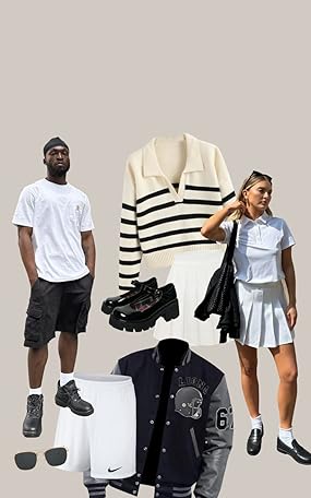 An image showing the various clothing and shoes that is trending