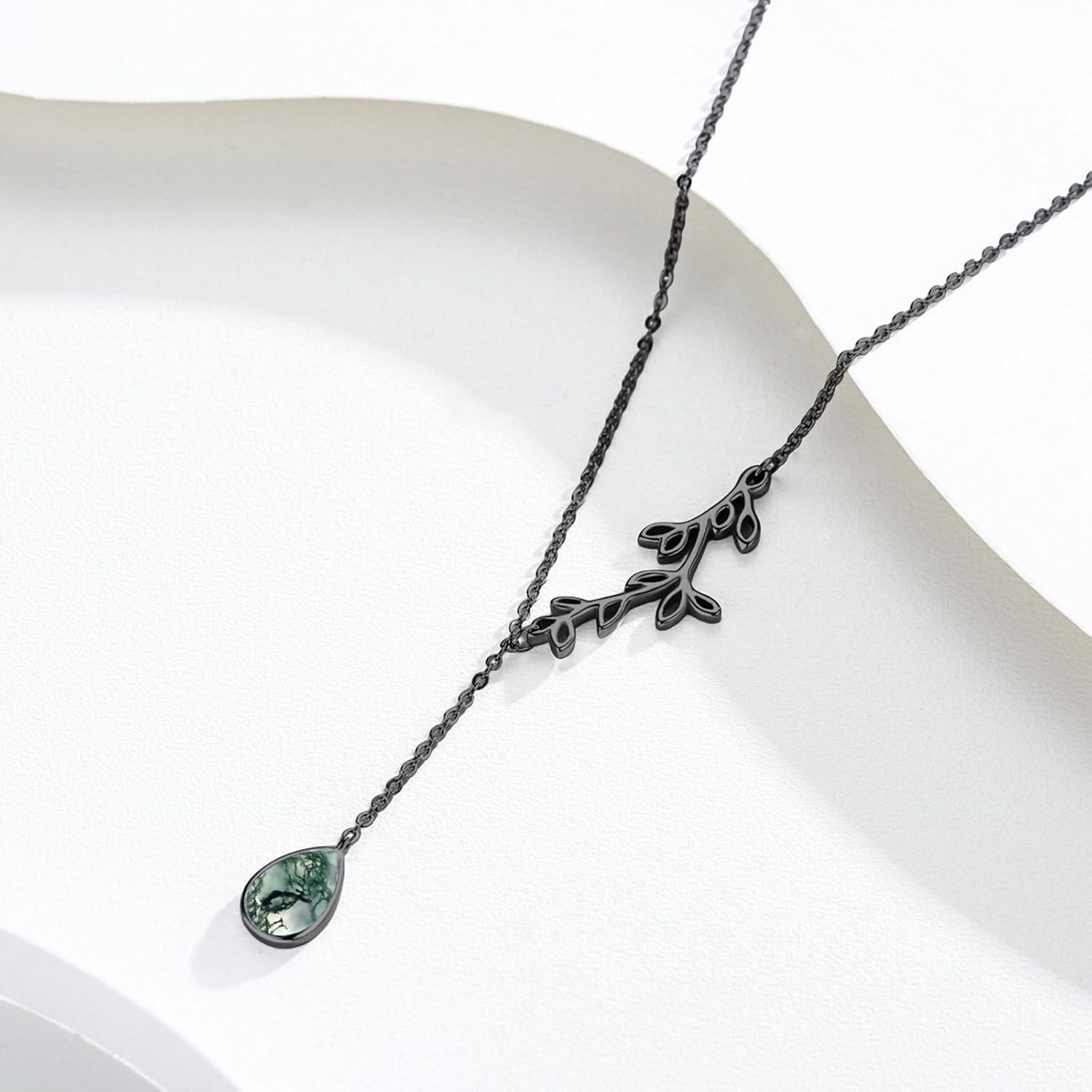 Leaf Necklace for Women 925 Sterling Silver Leaf Pendant Necklace Y Chain Necklace Jewelry Gift for Women - Image 2