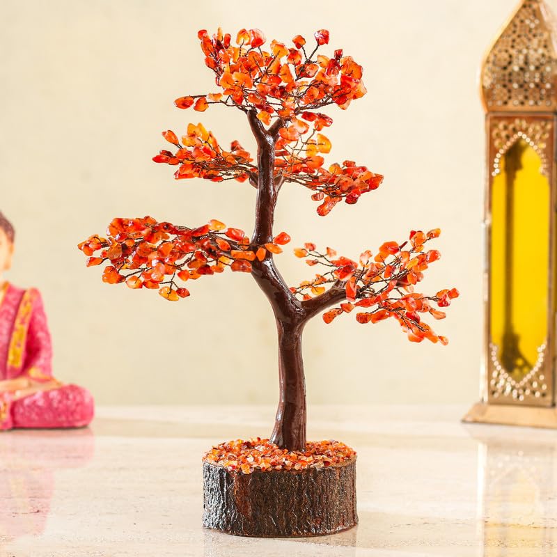 SALVATION GEMS Carnelian Orange Gemstone Cystal Tree, 10x28 CM | Wealth & Luck, Feng Shui Money Tree with Cleansing Palm Stones | Home, Office Dcor (B0D674XLDY) Amazon Price History, Amazon Price Tracker