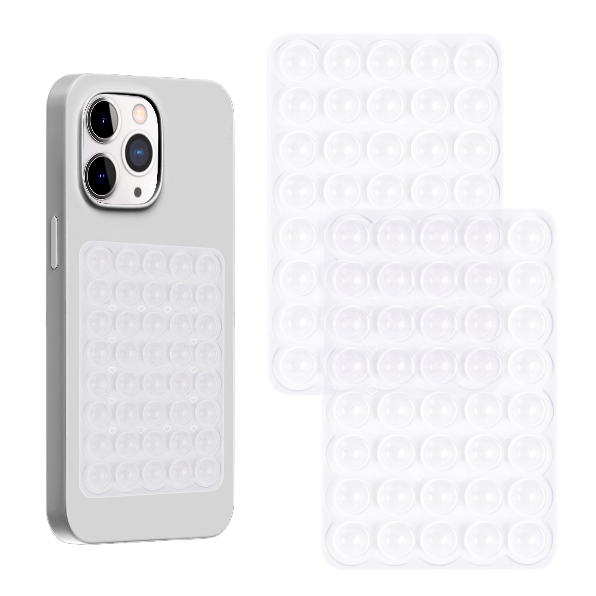 Silicone Sticky Phone Grip, Adhesive Suction Cup Phone Case Mount, Phone Grip with Strong Suction for Cellphone, Non Slip Hands-Free Phone Accessories