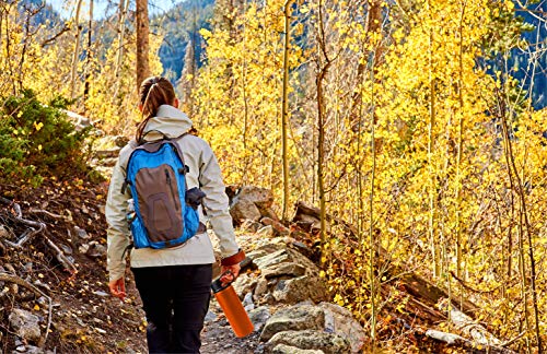 Tahoe Trails Garrafa de água de aço inoxidável isolada a vácuo com parede dupla de 1,13 L, laranja v
