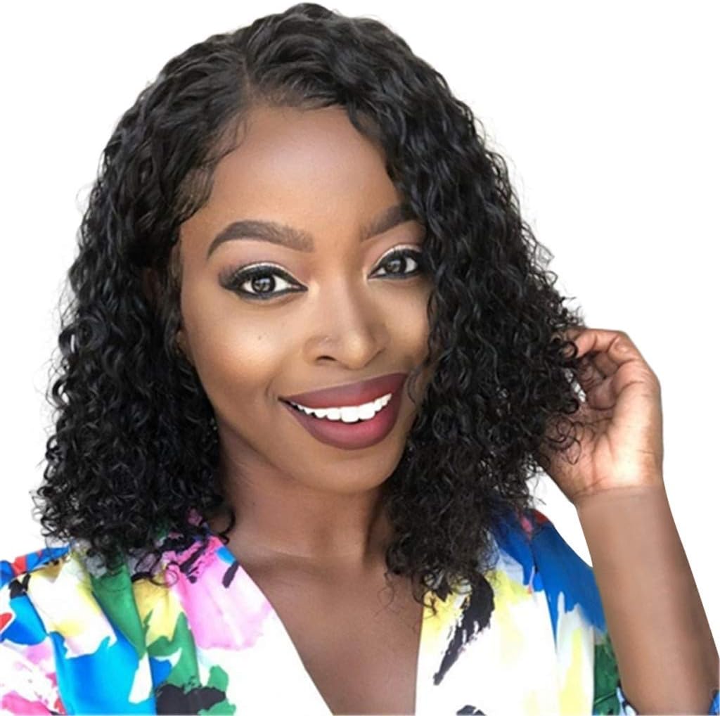 Iusun Short Curly Wigs,14'' Black Rose Hair Net Women's Full Wavy Heat Resistant Synthetic Hair Cosplay Costume Daily Party Anime Hair Wig High Temperature Fiber - Ship From USA (black)