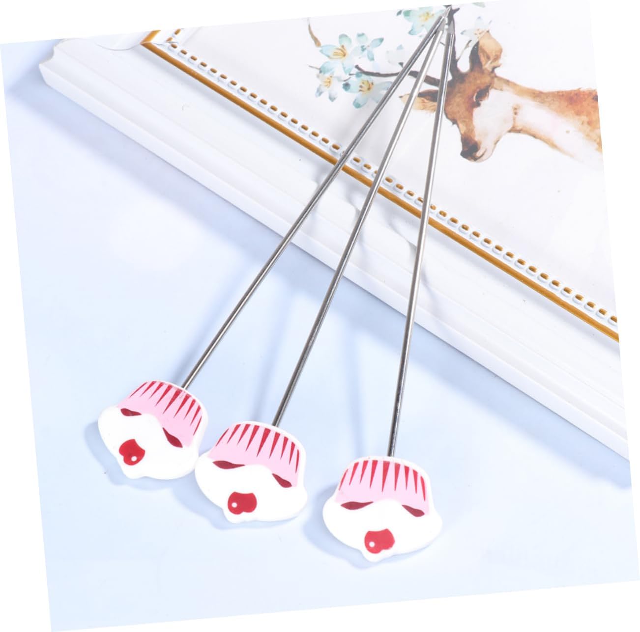 3pcs Stainless Steel Cake Testing Needles with Anti Slip Grip for Bread