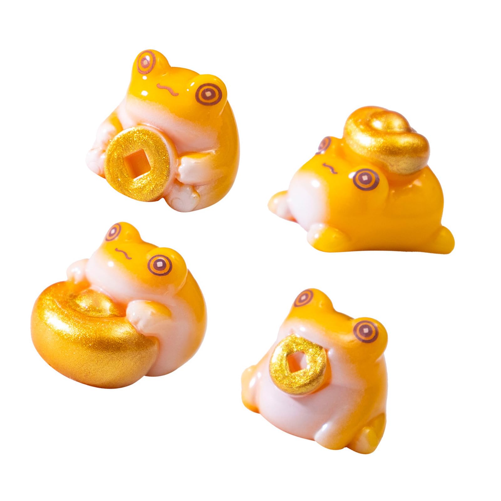 Kalttoy Gold Resin Toads Statues Educational Toy Figures Miniature Toads Garden Figurines Cake Toppers Microlandscape Ornament Gift Figurines Resin Microlandscape Ornament