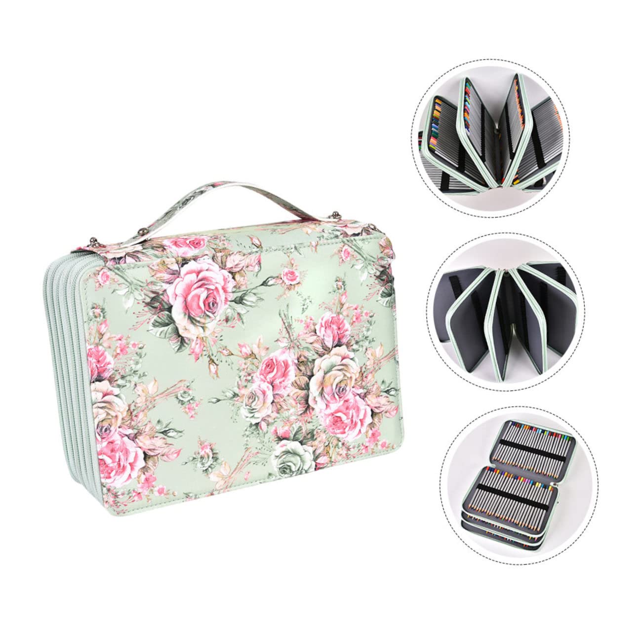 MAGICLULU Astuccio Portamatite Extra Large 252 Scomparti per Scuola | Borsa per Cancelleria in Pu Poliestere, Cordino Elastico e Zip, Back To School Party