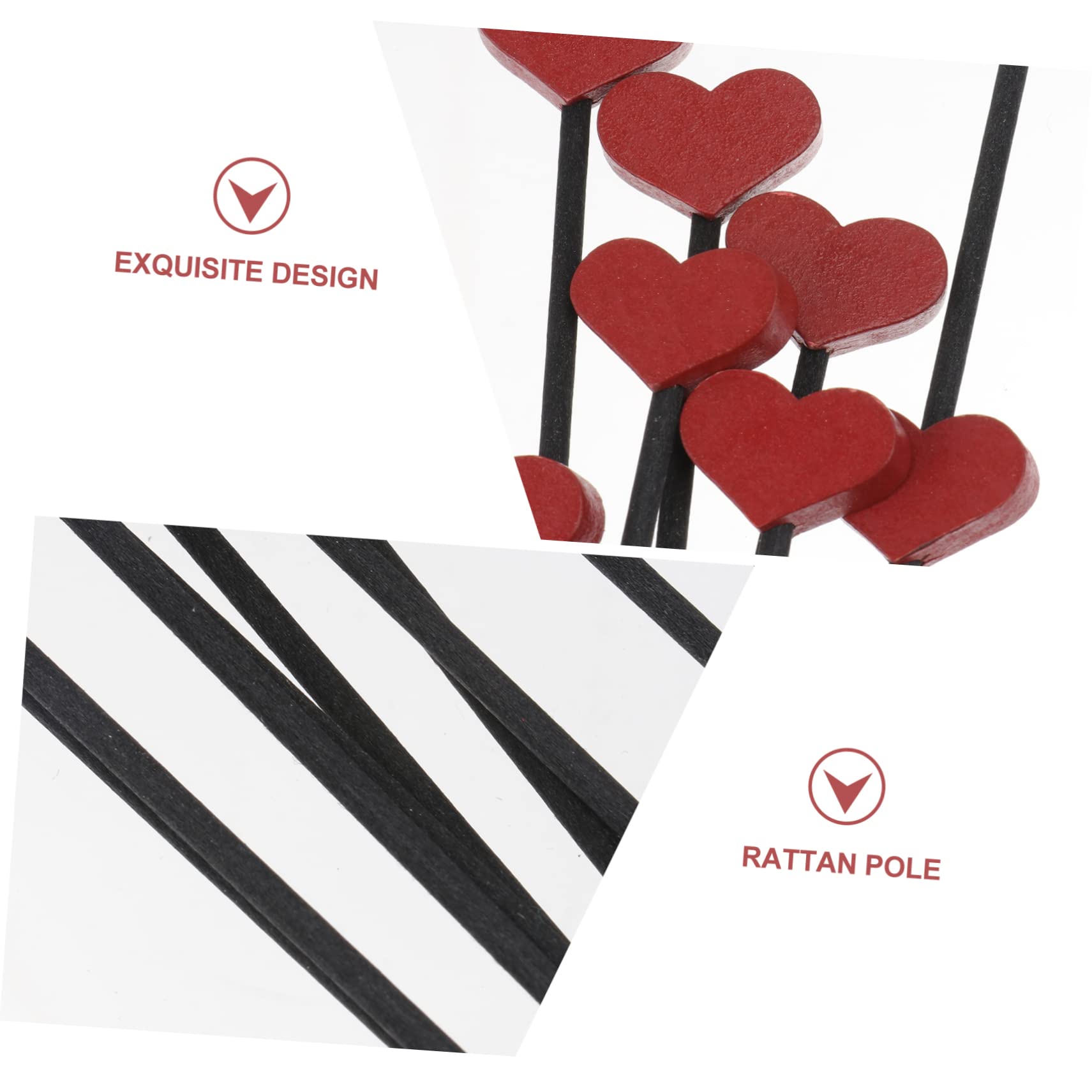 Cabilock 12pcs Heart Shaped Diffuser Sticks for Aroma Bottles Decorative Rattan Accessories to Enhance Home Fragrance and Air
