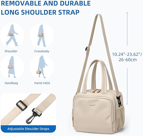 Miniatura 3 de Loncheras aisladas para mujer, ligeras, acolchadas, impermeables, reutilizables, para el trabajo, picnic, viajes, albaricoque