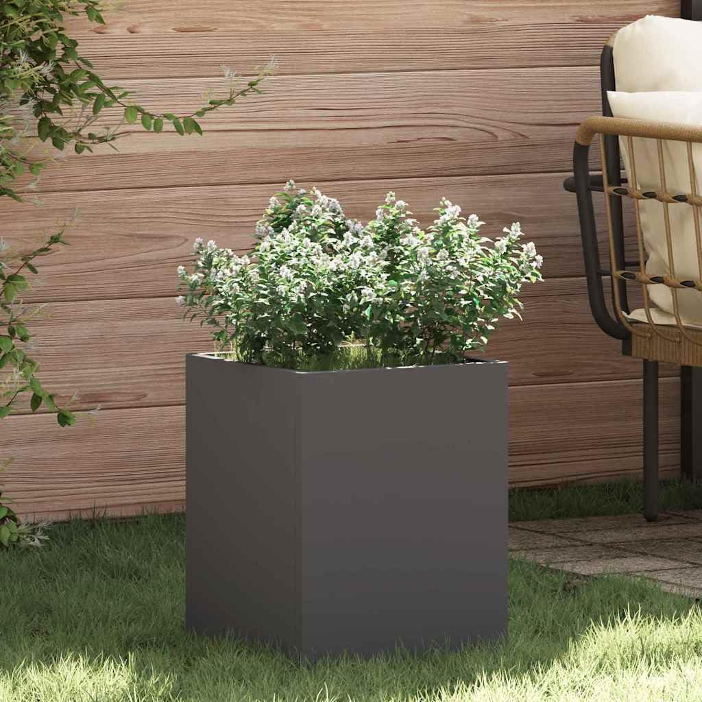vidaXL Macetero de Jardín Negro 32 x 32 x 40 cm Acero Laminado en frío