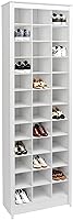 Prepac White Tall Shoe Storage Cabinet - 36 Cubbies Entryway Organizer 13"D x 23.5"W x 72.5"H