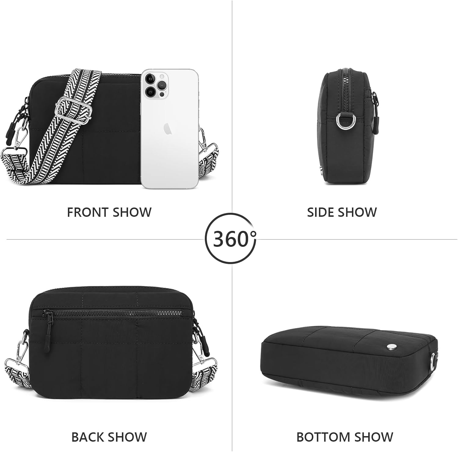 JEEHAN Quilted Crossbody Bags for women Designer Shoulder Handbags Small Purse - Image 4