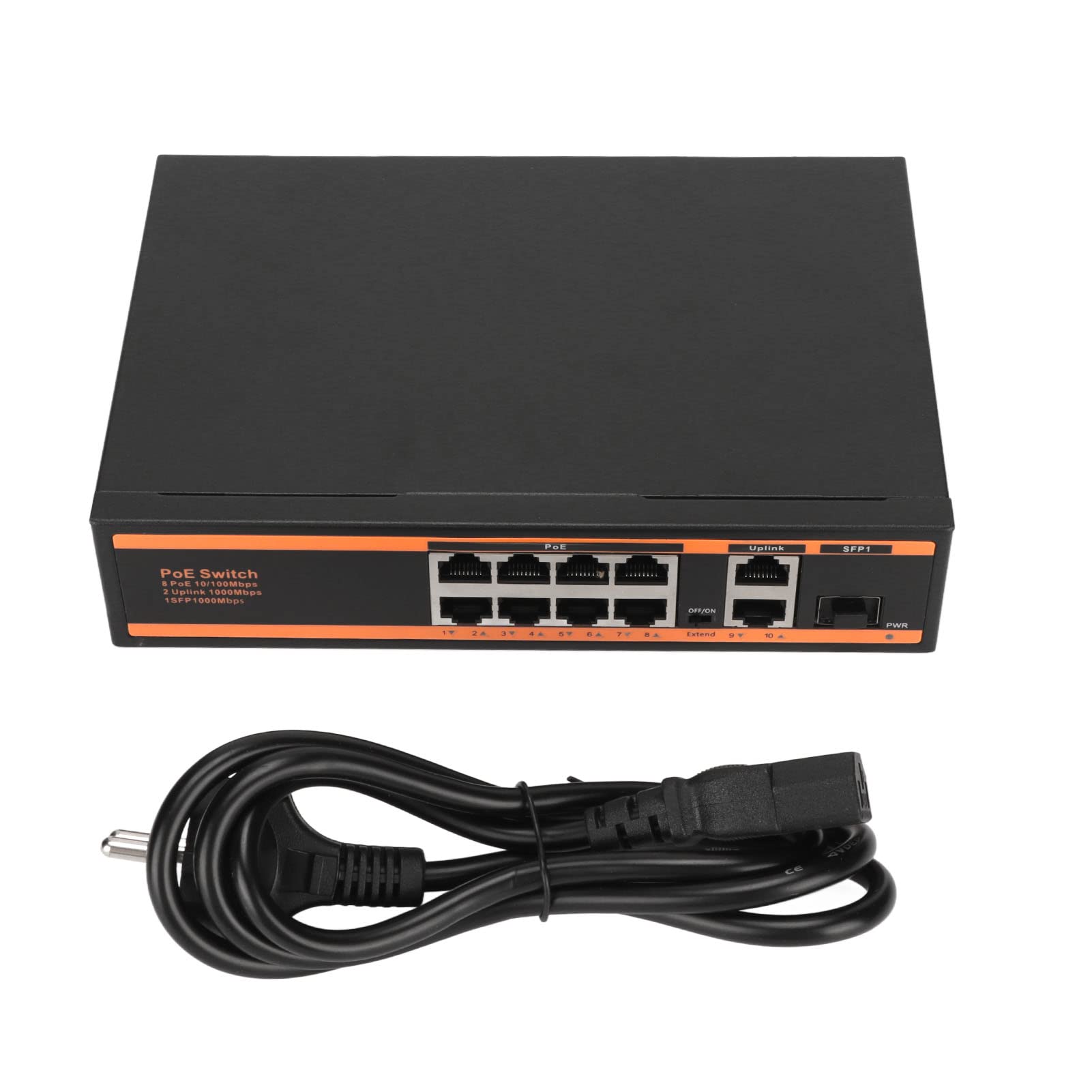 10-Portańskie PlZłącznik Poe, 8 Portowie Fast Ethernet Poe, 2 Porty Fast Ethernet, Niezarządzaliny Pluącznik Gigabit IEEE 802.3AT z Automatykizną detekcją, Cichy Bezyylatora,