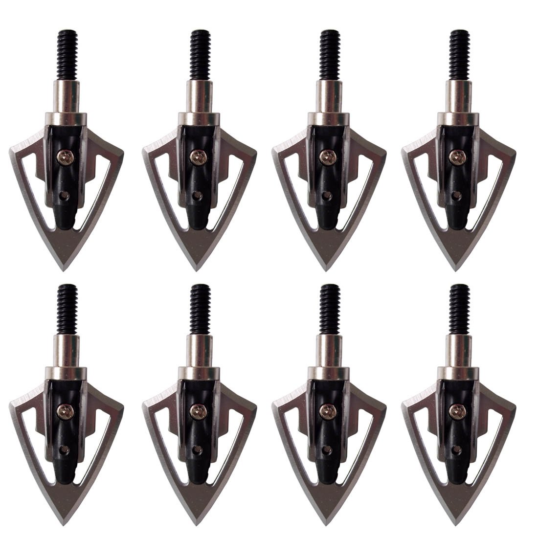 ZSHJG 6 Pointes De Flèche Broadhead 100 Grains – 3 Lames Fixes En Acier Inoxydable, Pour Chasse à L'arc