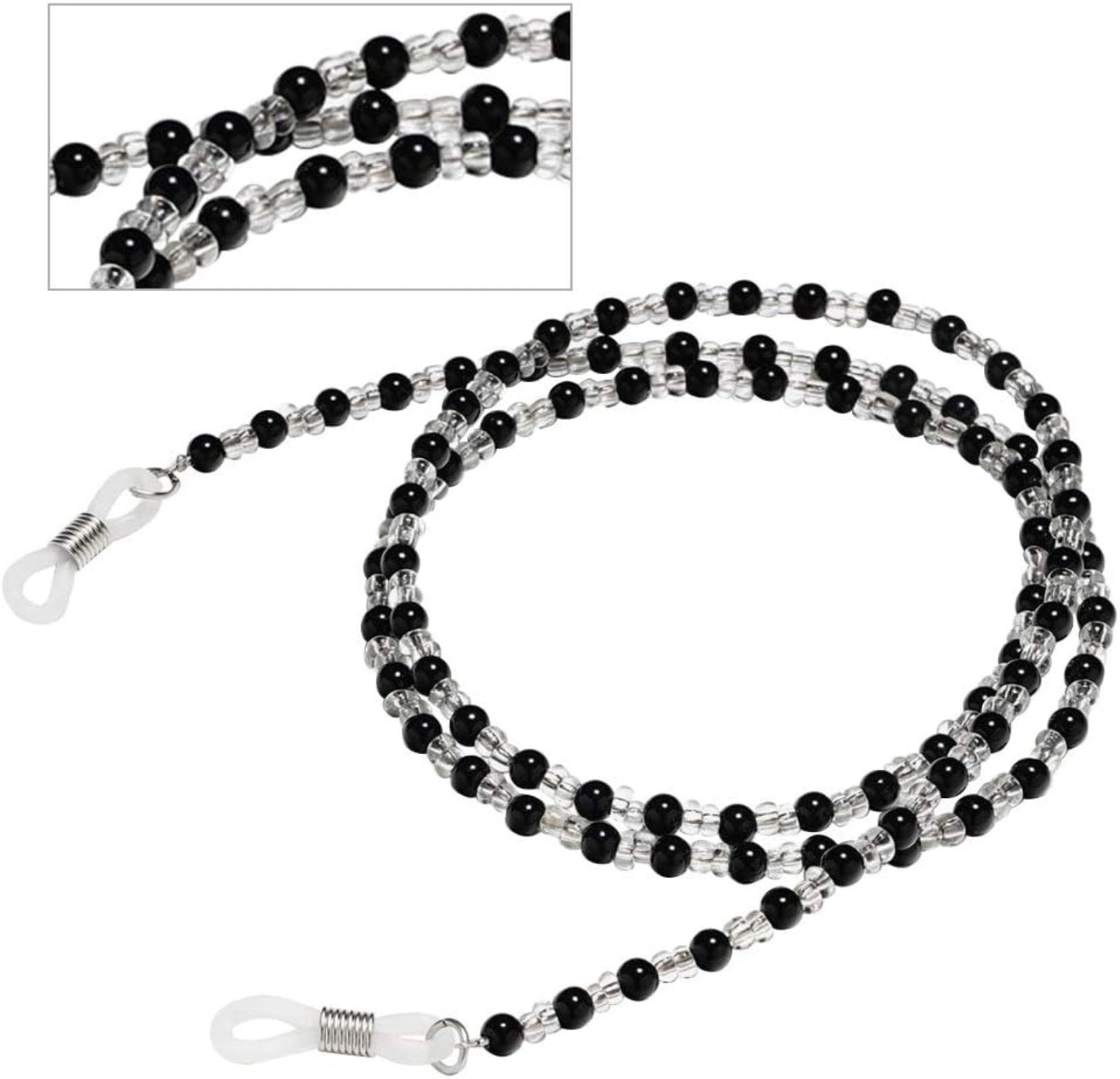 Chaînette de Maintien pour Lunettes de Lecture, Lunettes de Soleil, Cordon pour Lunettes, Support de dragonne décoratif Noir