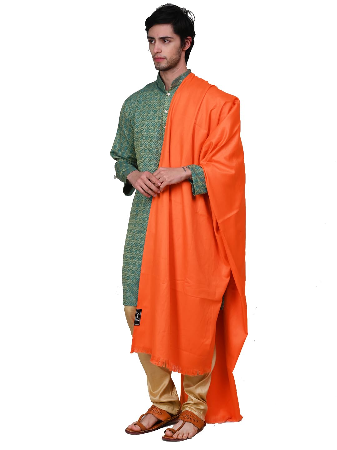 Mens Warm Woollen Pashmina Shawls Meditation Dushala Lohi Soft Comfortable Stole Solid Color Best Gifts-image-23