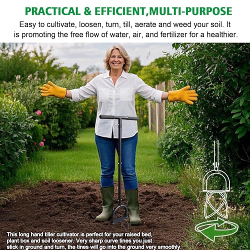 Herramienta manual para labrar jardín y airear suelo miniatura 2