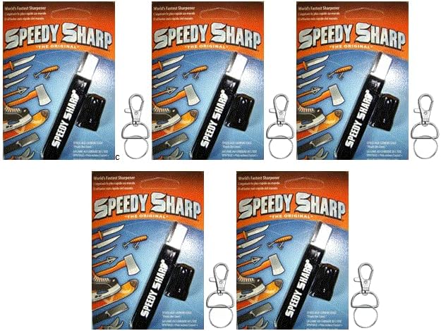 Speedy Sharp Carbide Knife Sharpener, Key Chain & Hook Ring included (5, black)