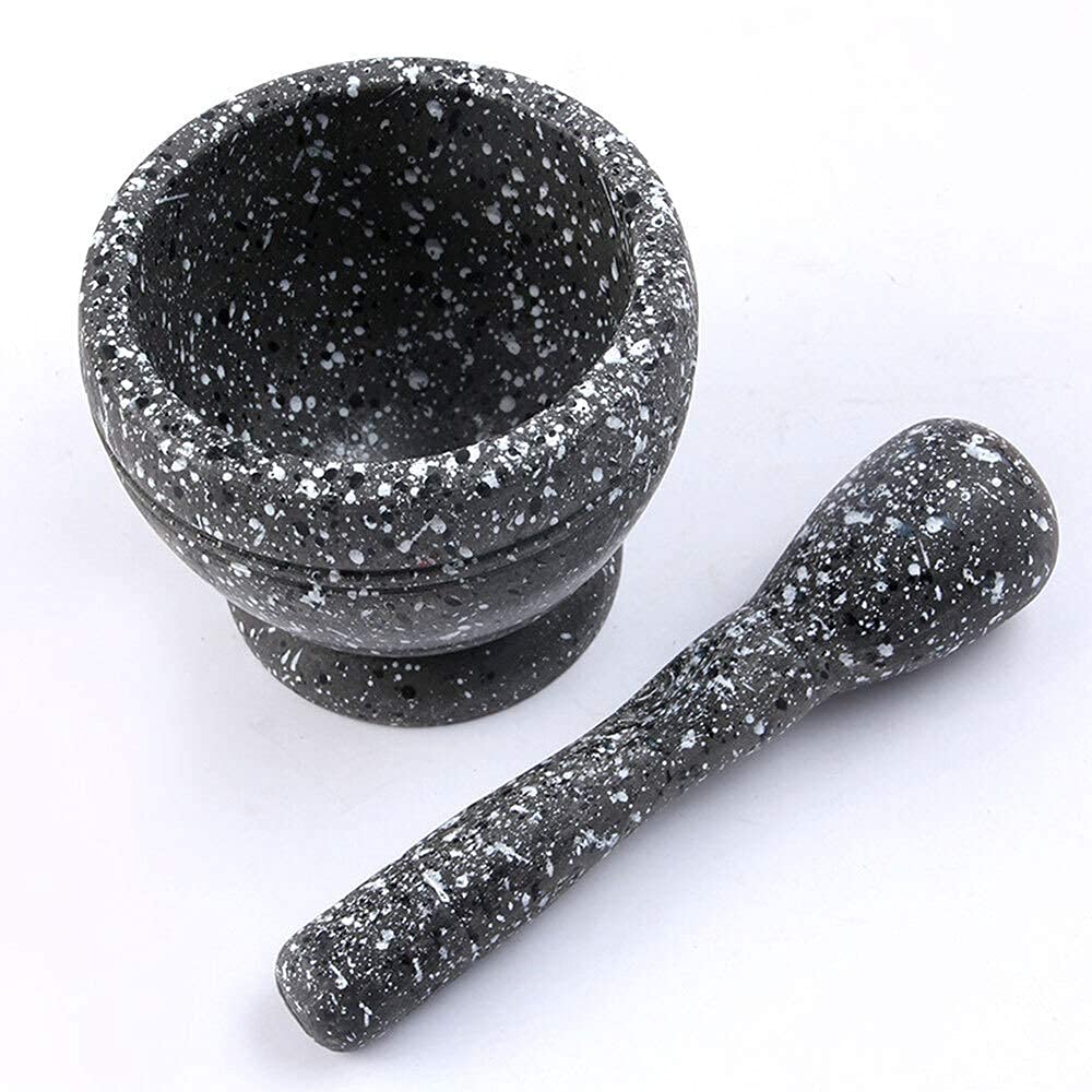 Set Mortaio e Pestello in Legno Colorato - Strumento da Cucina Essenziale per Macinare Spezie, Aglio ed Erbe - Macinapepe Comodo e Pratico - Ideale per Ristoranti e Cucina Casalinga