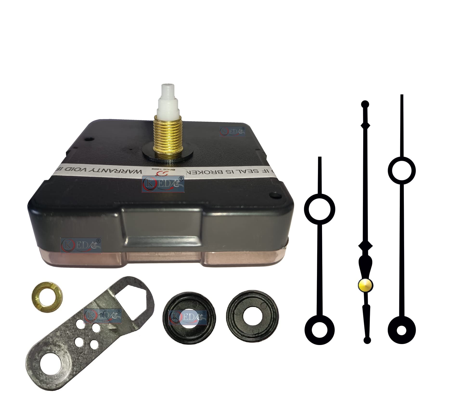 KEDAR® 16 mm Ticking Movement Machine for Wood Clock, Resin Clock, Marble Clock with Fancy Needles (Made in India)-S013