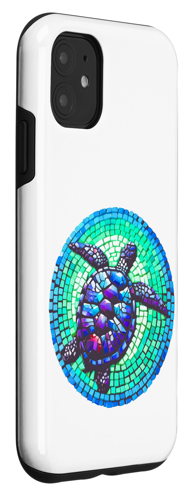 Turtle Ocean Sea Themed Blue and Green shades Case for iPhone 11 - Image 3