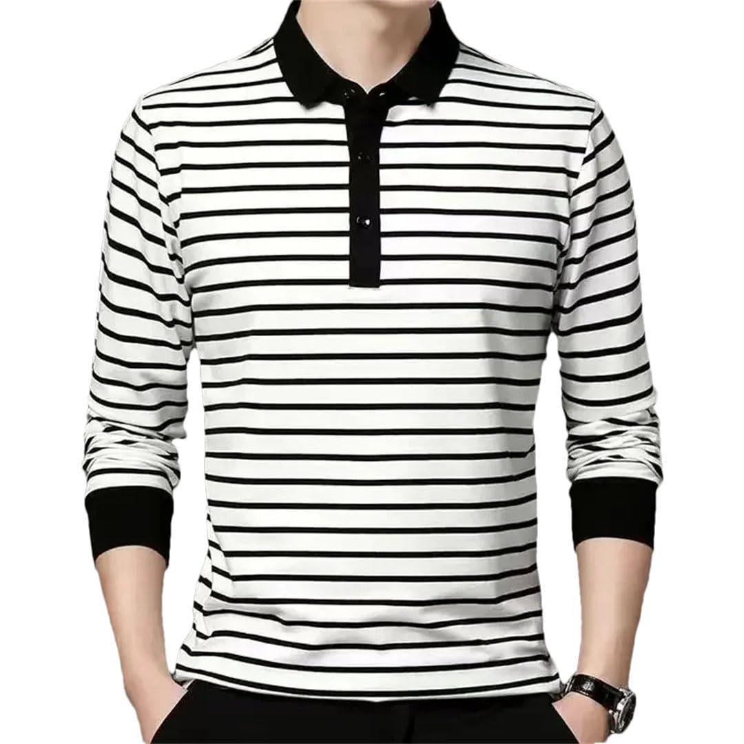 Camisa polo de manga larga para hombre, con cuello tipo polo, para golf, ropa de trabajo