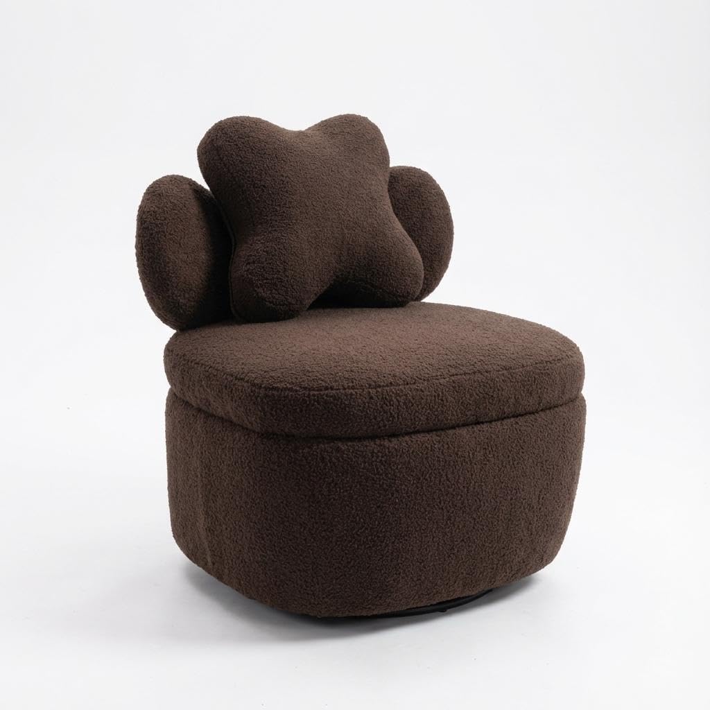 Cozy Soft Toy Fleece Lounge Chair for Living Room - Modern Accent Armchair - Soft Chair Comfort - Leisure Furniture - Color: Green
