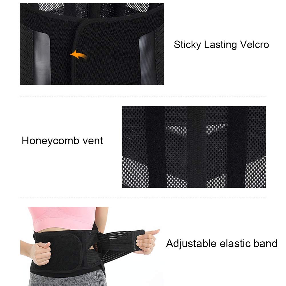 Alivio para el dolor de la parte inferior de la espalda - Cinturón de soporte lumbar para mujeres y hombres Correas de cintura ajustables para la escoliosis de la estenosis espinal de la ciá