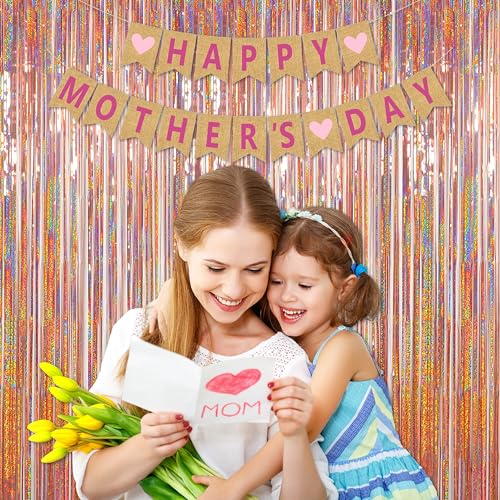 Foil Fringe Curtains Party Decorations - Melsan 3 Pack 3.2 ft x 8.2 ft Tinsel Curtain Party Photo Backdrop for Birthday Party Baby Shower or Graduation Decorations - Image 9