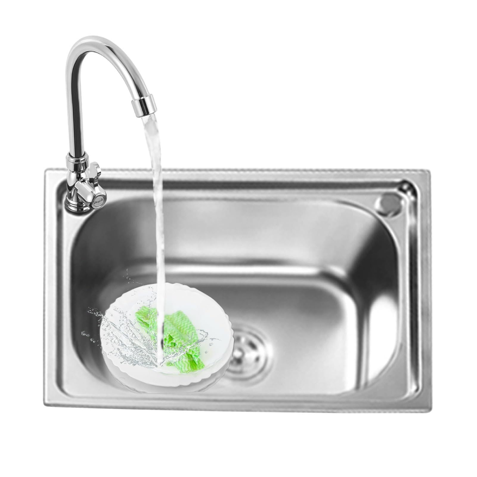 Lavello da cucina in acciaio inox,Lavandino cucina argento,Lavello Cucina 1 Vasca,Lavello da incasso,Lavabo cucina Piccolo con filtro di scarico,38x33 cm a 60x45 cm(38x33x15 cm)