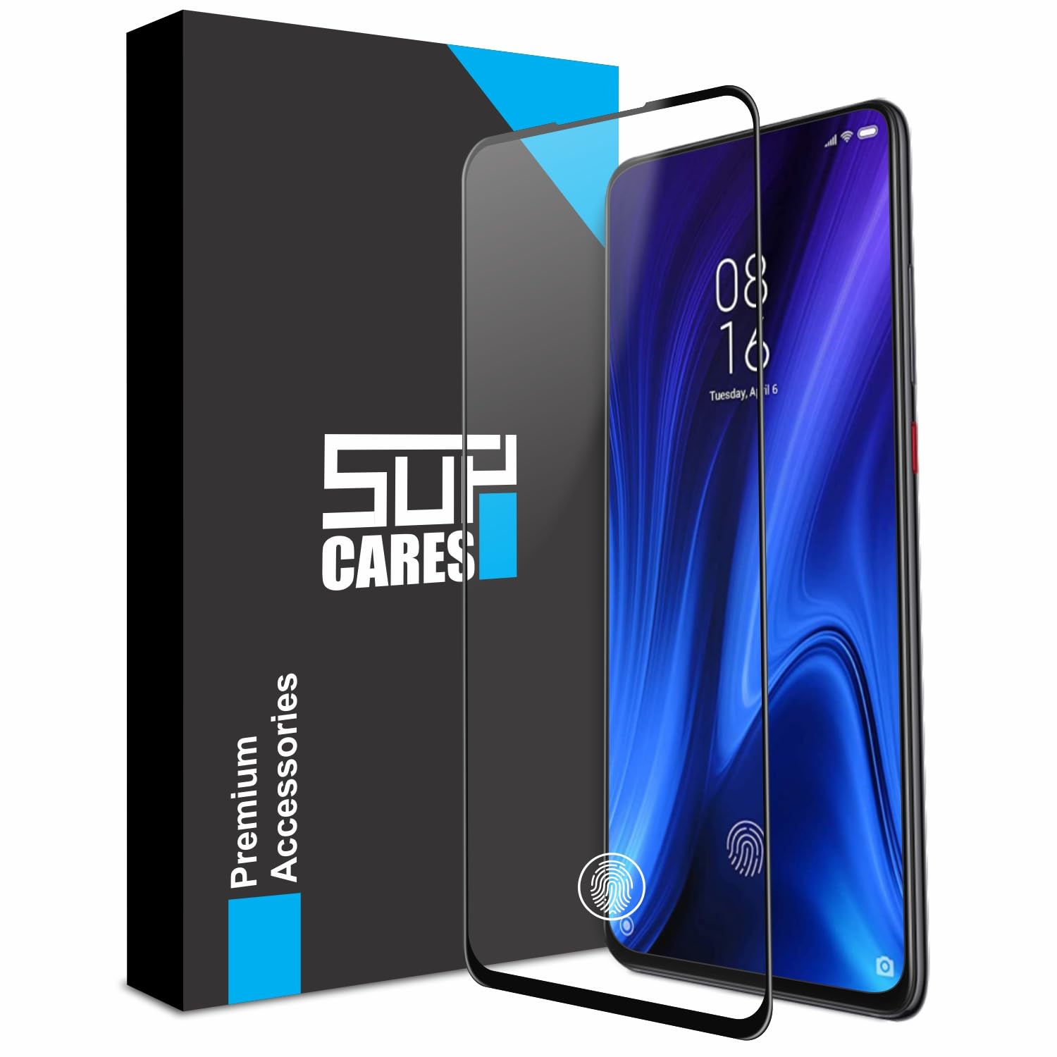 supcares edge to edge tempered glass for xiaomi k20 pro, xiaomi k20, mi k20 pro and mi k20 with easy self installation kit (black)