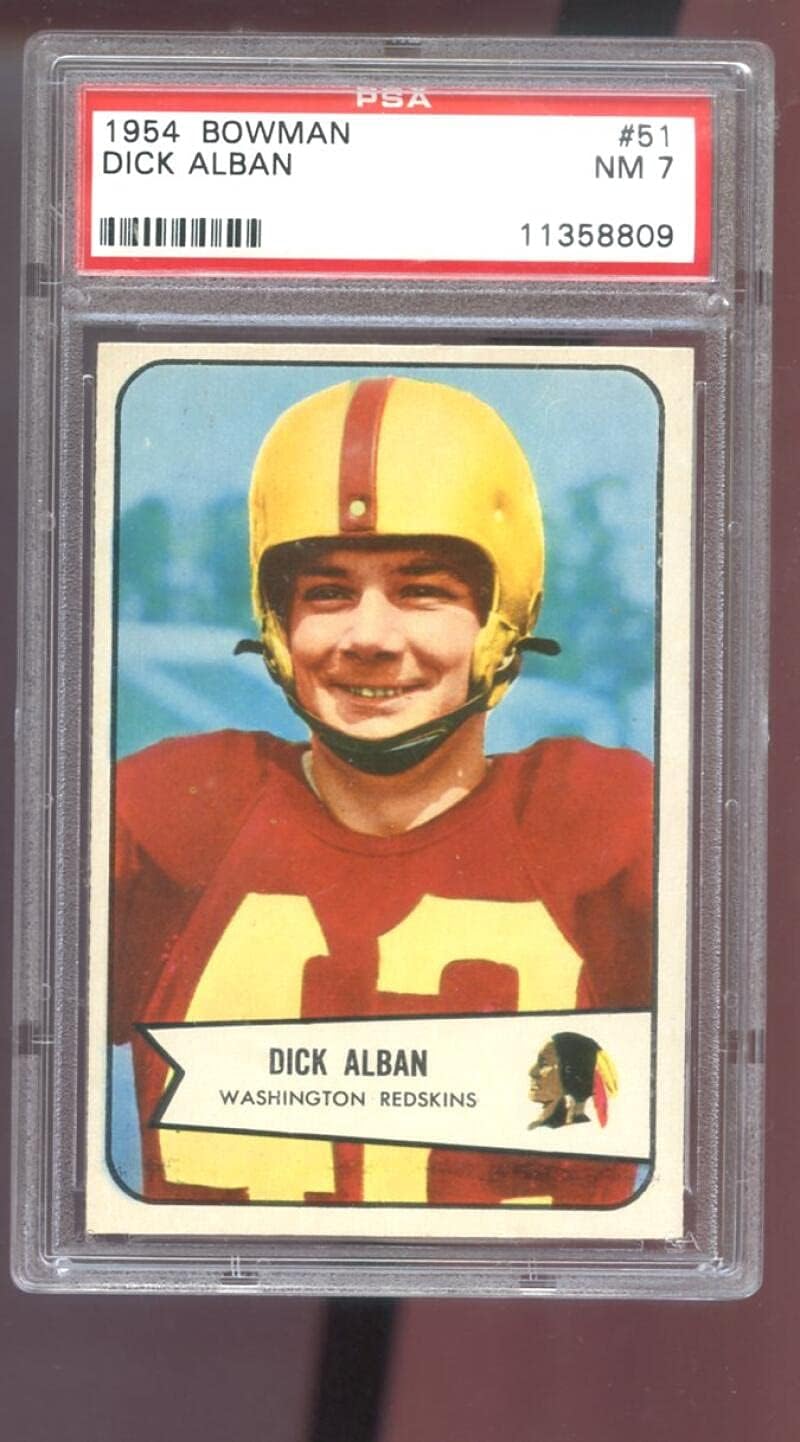 1954 Bowman #51 Dick Alban PSA 7 Graded Football Card NM
