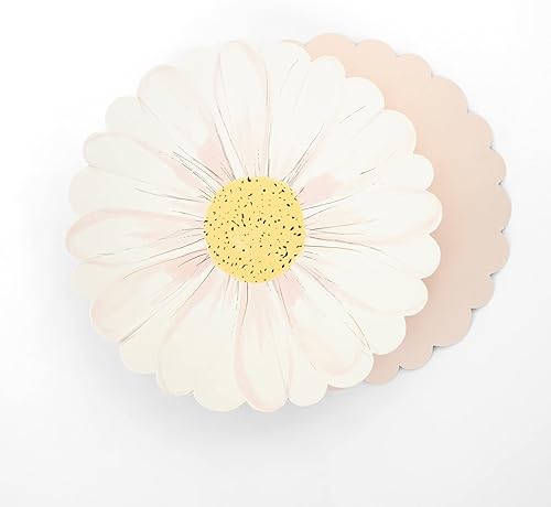 Miniatura 3 de Meri Meri Wild Daisy - Platos desechables para fiestas, platos de papel de margaritas divertidas, platos en forma de flor (paquete de 8)
