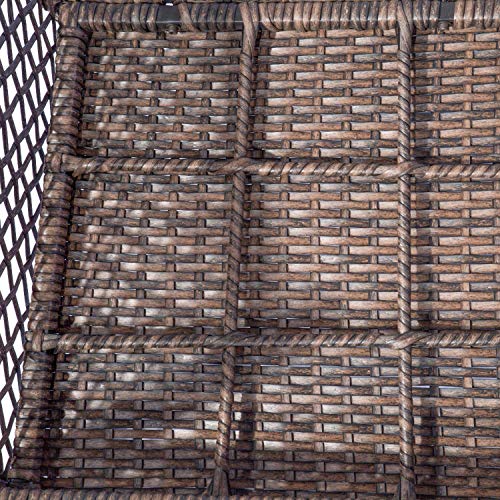 Image of Carry Bird 4 Piece PE Wicker Rattan Outdoor Furniture | 4 Seater Balcony Sofa With Tea Table | Set of 2+1+1 Outdoor Patio Chairs with Coffee Table | Sofa Sets & Center Table for Home & Garden | 3 Piece Patio Stools with Table | Indoor Patio Furniture Set Space Saving | Rattan Chair | Patio Set | Wicker Conversation Set | Poolside Lawn Arm Chairs Set For Balcony & Terrace | Balcony Table chair Set | Hotel Patio Seating Chair & Table Set with Glass | LightBrown Sofa Grey Cushion