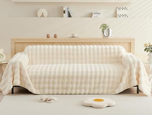 Miniatura 1 de vctops Funda de sofá de lujo de piel sintética gruesa y cálida, pesada para sofá seccional, para sala de estar, mullida, acogedora, para mascotas,