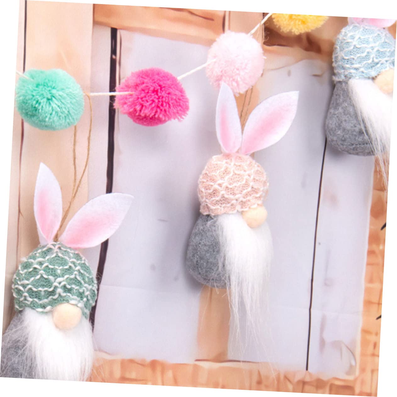 Zerodeko 4 Sätze Osterdekorationen wichtelpuppe Cute Decor Party Decoration osterstreudeko hausdeko Gefälschte Pflanzen künstliche Pflanzen Tassen Osterzwergpuppe Osterparty-Puppe Polyester