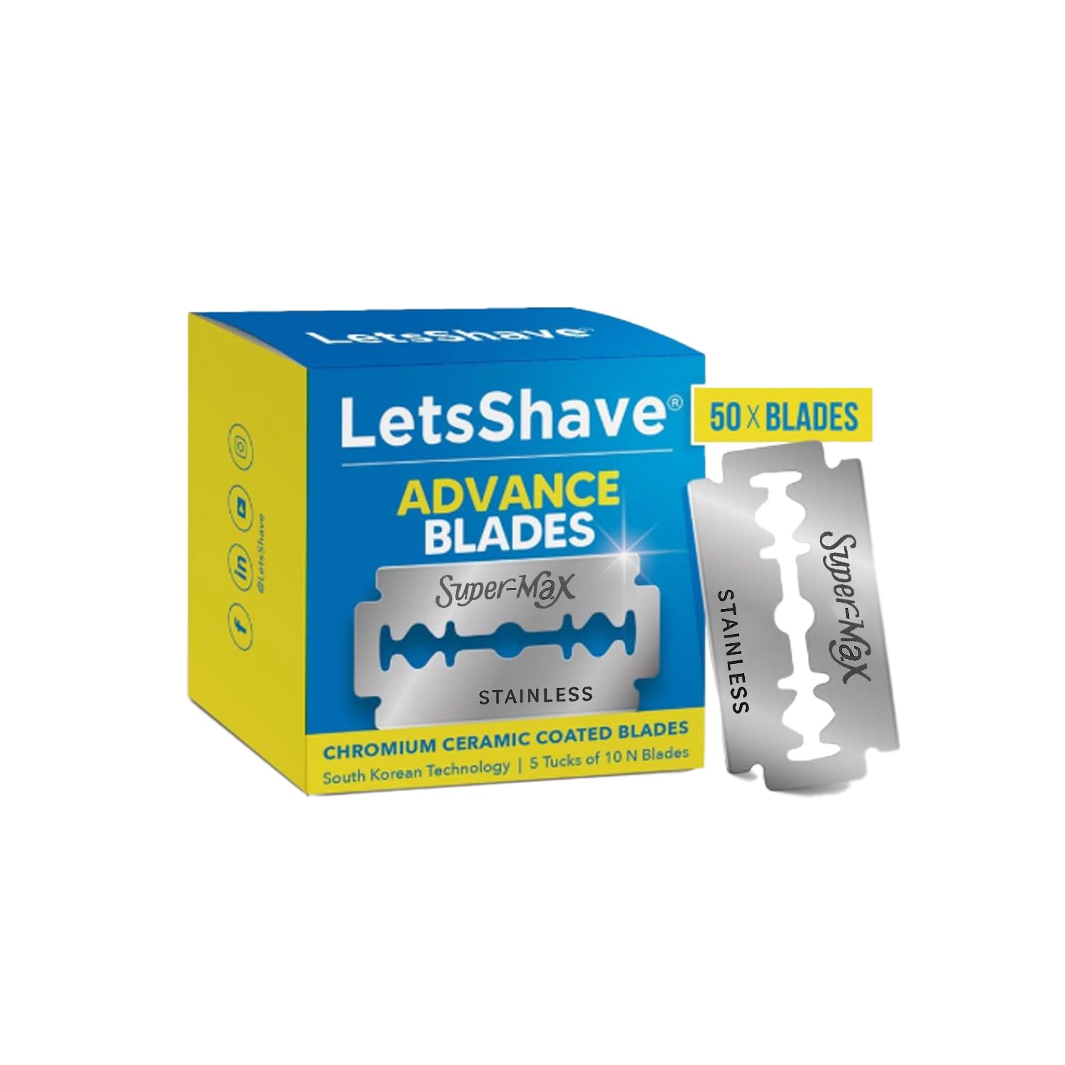 LetsShave Advanced Double Edge Razor Blades – Pack of 50 | Stainless Steel Blades for Signature Razor & All DE Safety Razors | Sharp, Smooth & Safe Shave-image-23