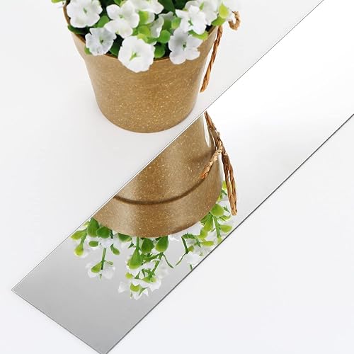 Miniatura 6 de Azulejos de espejo, azulejos de espejo de 2 x 8 pulgadas, calcomanías autoadhesivas para espejo de pared, calcomanías de espejo de pared de rayas