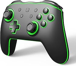 Enhanced Switch Pro Controller Compatible for Switch/Lite/OLED/PC, FIEHDUW Wireless Switch Controller for Ultimate Control with TURBO, Wake-up Function, 6-Axis Gyro, Adjustable Vibration, 5-Color LED