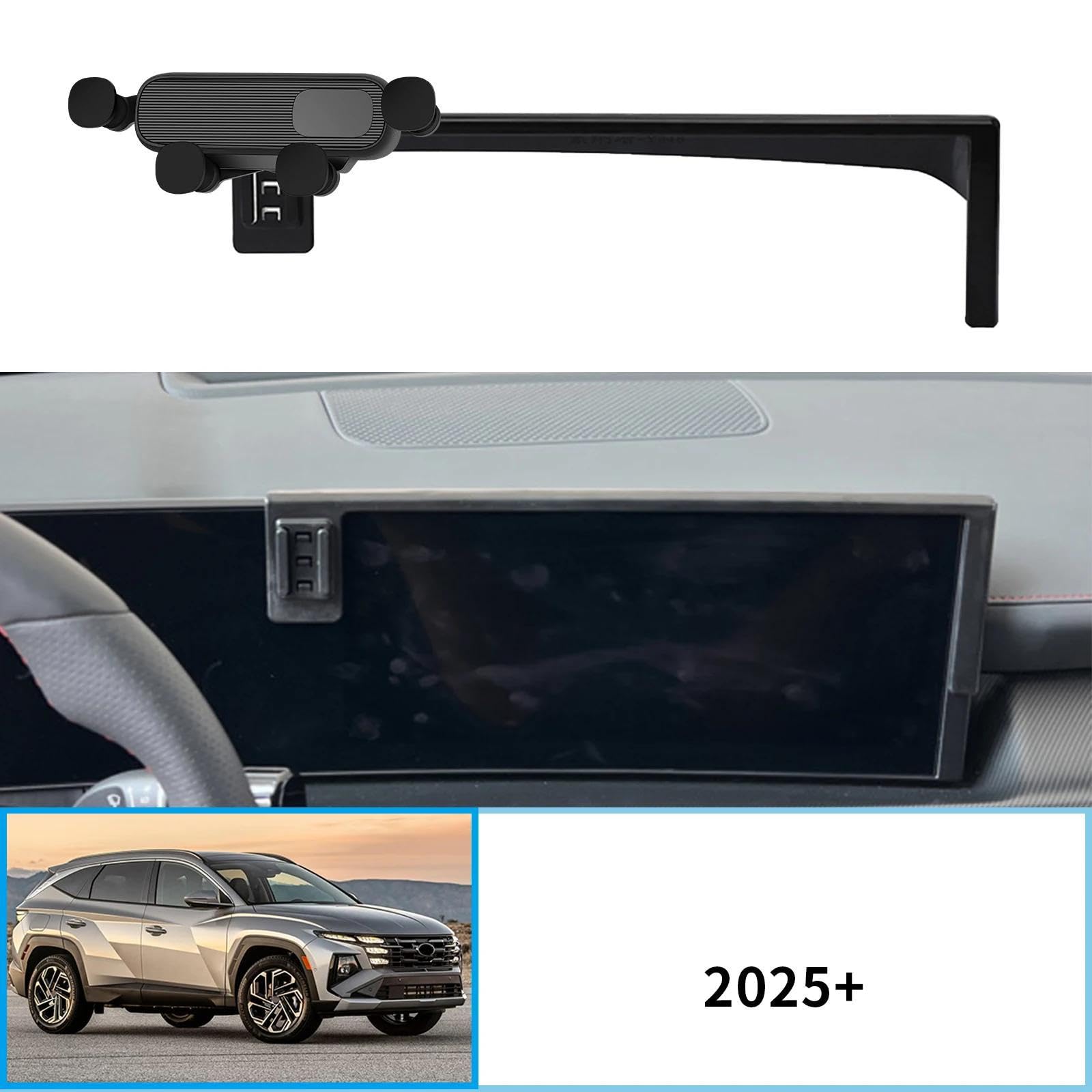 Uchwyt Samochodowy na Telefon dla Hyundai Tucson NX4 2024-2025, uchwyt samochodowy na telefon komórkowy, stojak na nawigację GPS (podstawa i uchwyt 3)
