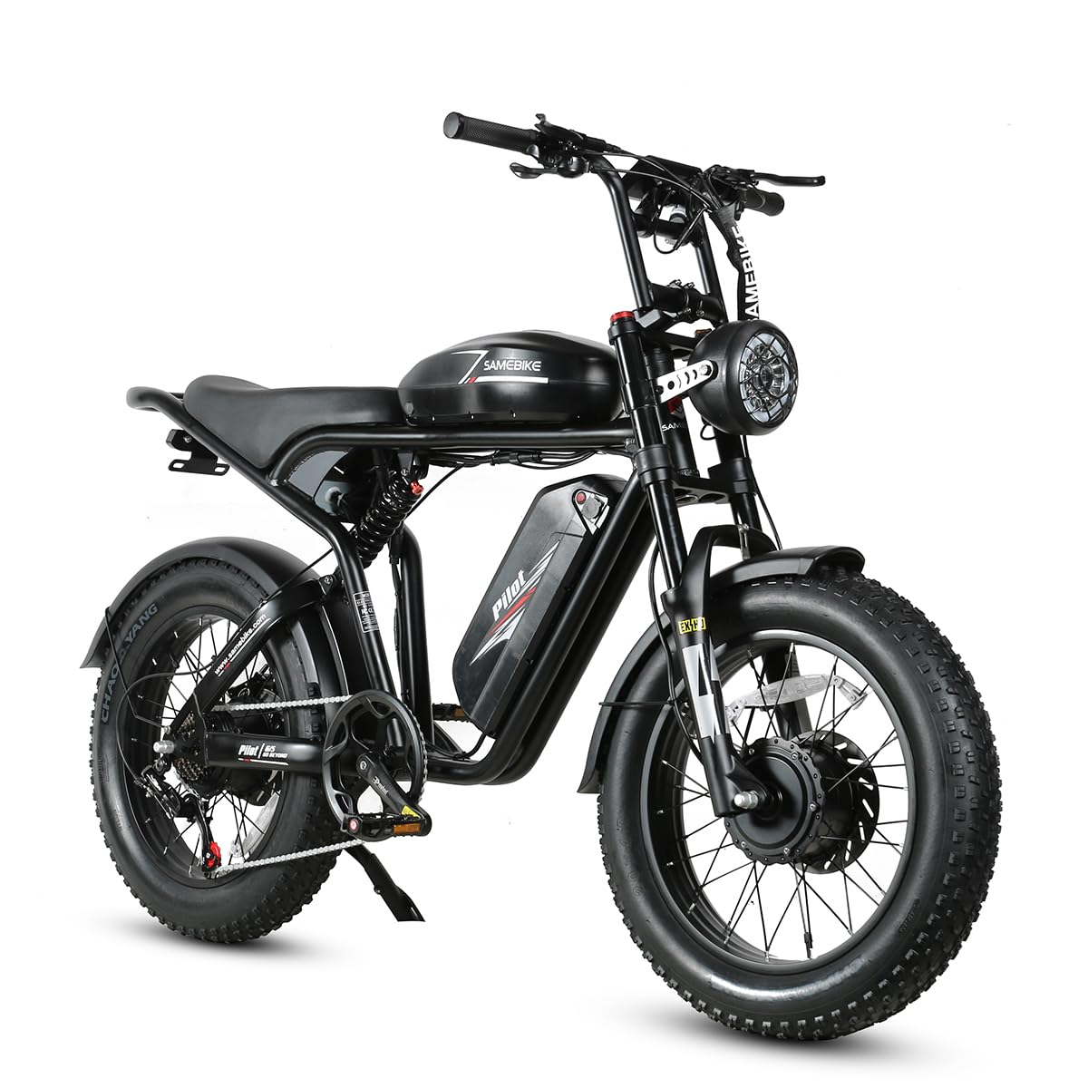 SAMEBIKEPeak 1800/3000W Electric Dirt Bike for Adults, 20" 4.0 Fat Tire Electric Electric Motorcycle for Adults with Speed 30/34 MPH Motor, Max Range 180 Miles, 48V 18/36AH Battery, SHIMAN0 7-Speed
